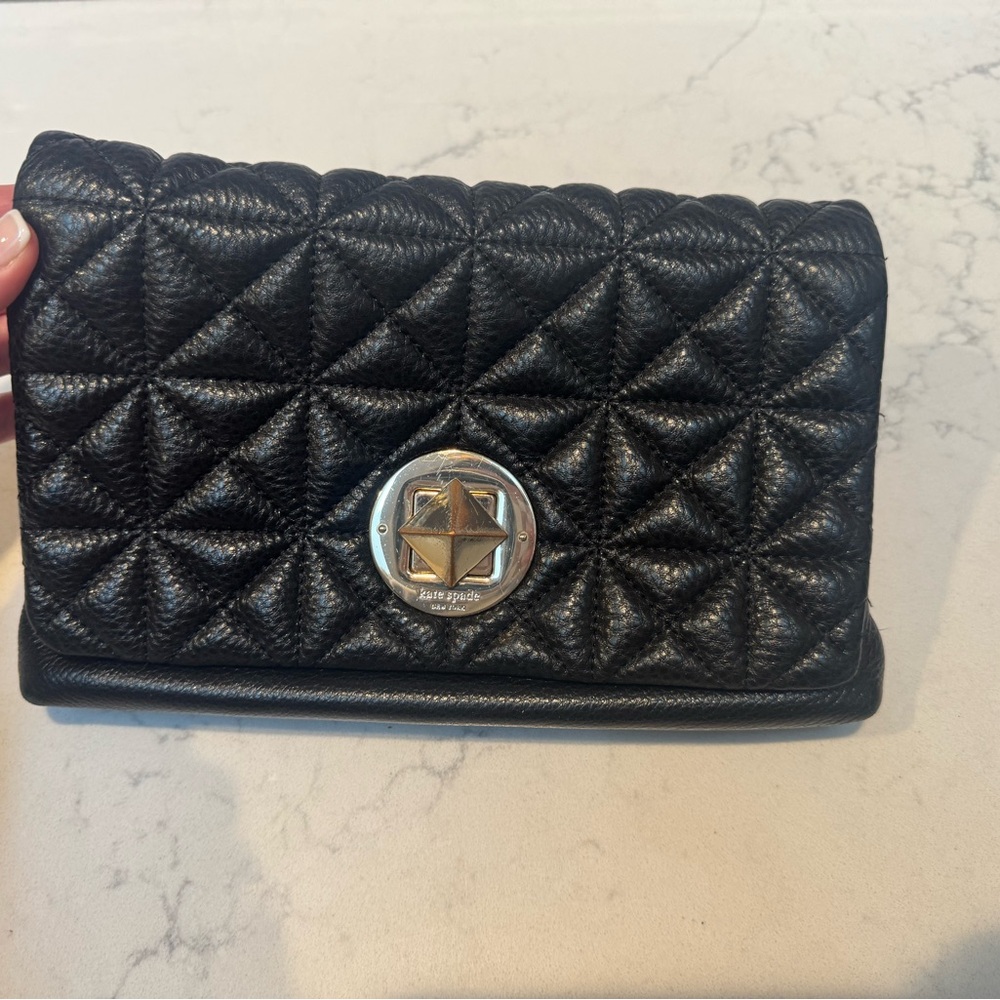 Kate spade black quilted cross body bag